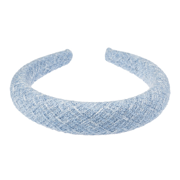 TWEED HAIR BAND BROAD COOL BLUE