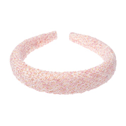 TWEED HAIR BAND BROAD LIGHT ROSE