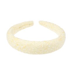 TWEED HAIR BAND BROAD PALE YELLOW