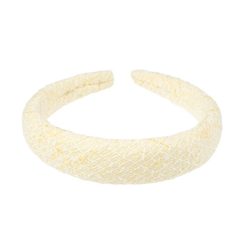 TWEED HAIR BAND BROAD PALE YELLOW