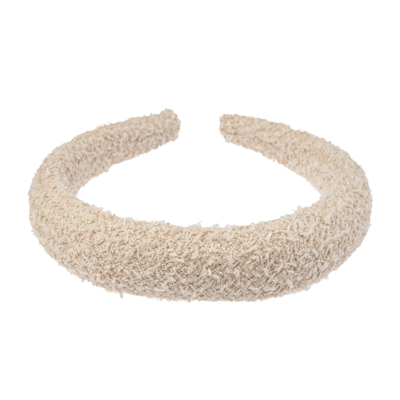 TWEED HAIR BAND BROAD SAND