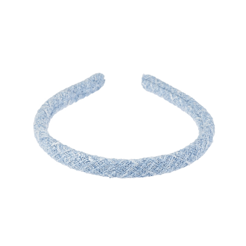 TWEED HAIR BAND THIN COOL BLUE