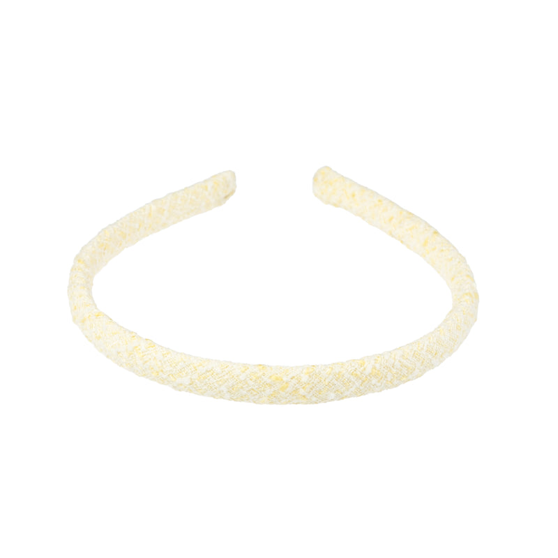 TWEED HAIR BAND THIN PALE YELLOW