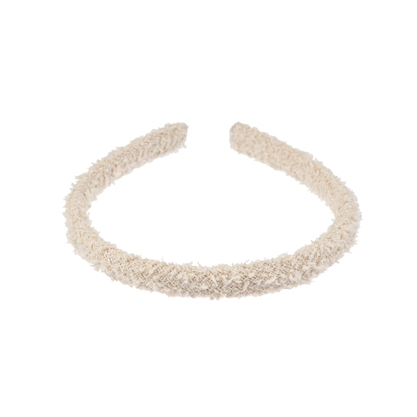 TWEED HAIR BAND THIN SAND