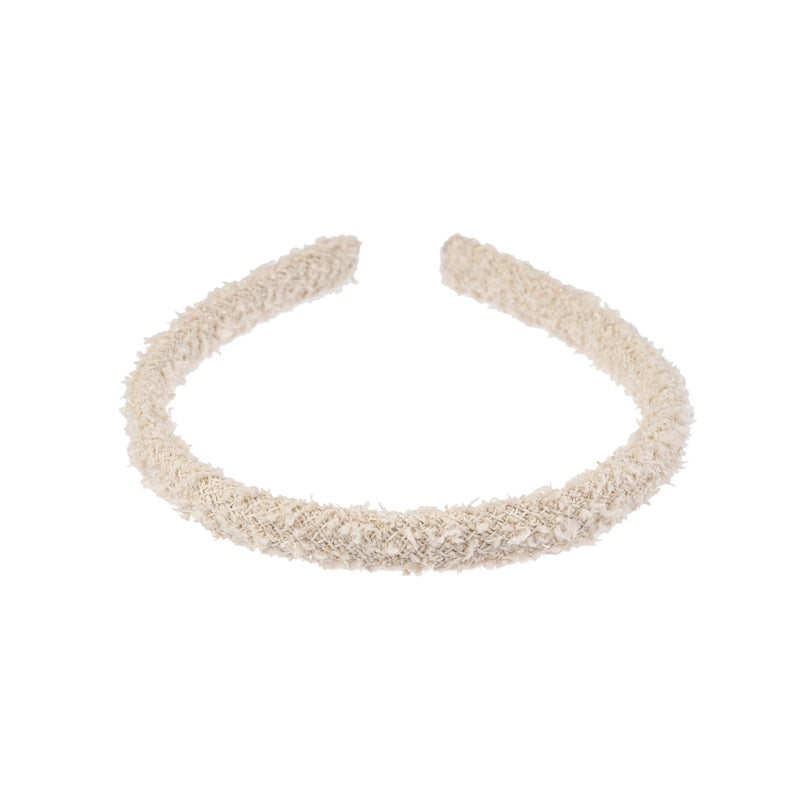 TWEED HAIR BAND THIN SAND