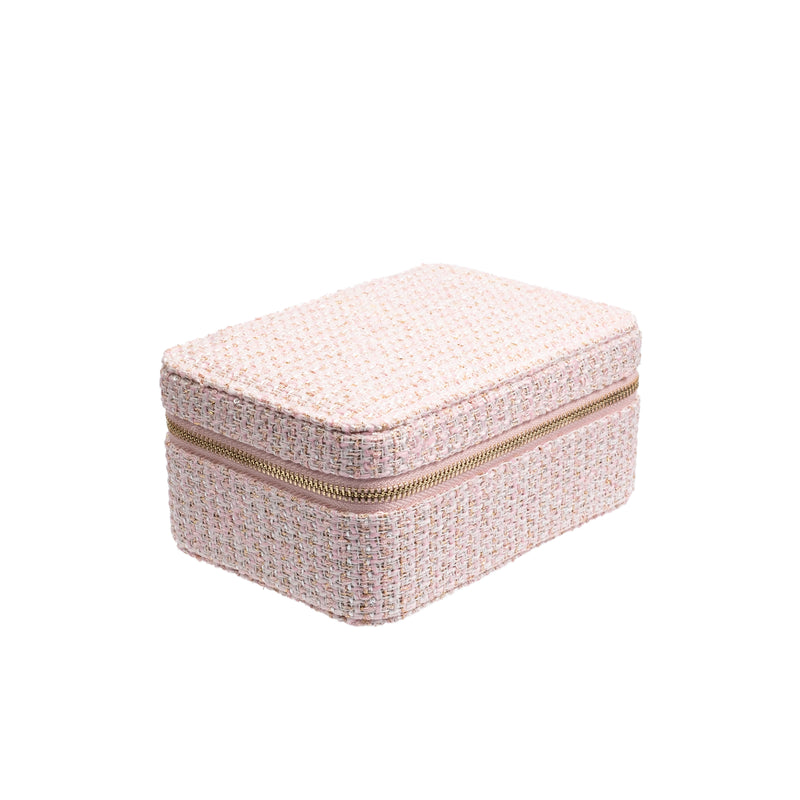 TWEED JEWELLERY BOX LIGHT ROSE