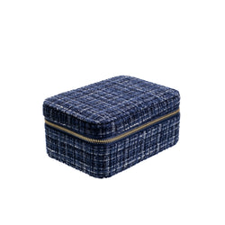 TWEED JEWELLERY BOX NAVY BLUE