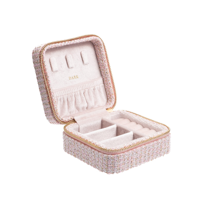 TWEED JEWELLERY BOX MINI LIGHT ROSE