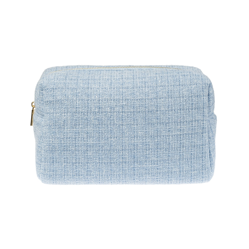 TWEED MAKE-UP POUCH LARGE COOL BLUE