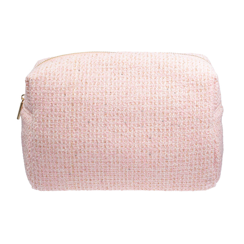 TWEED MAKE-UP POUCH LARGE LIGHT ROSE