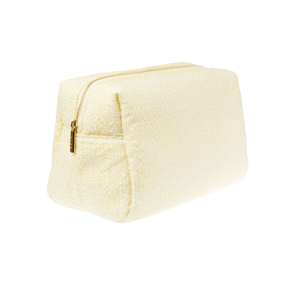 TWEED MAKE-UP POUCH LARGE PALE YELLOW