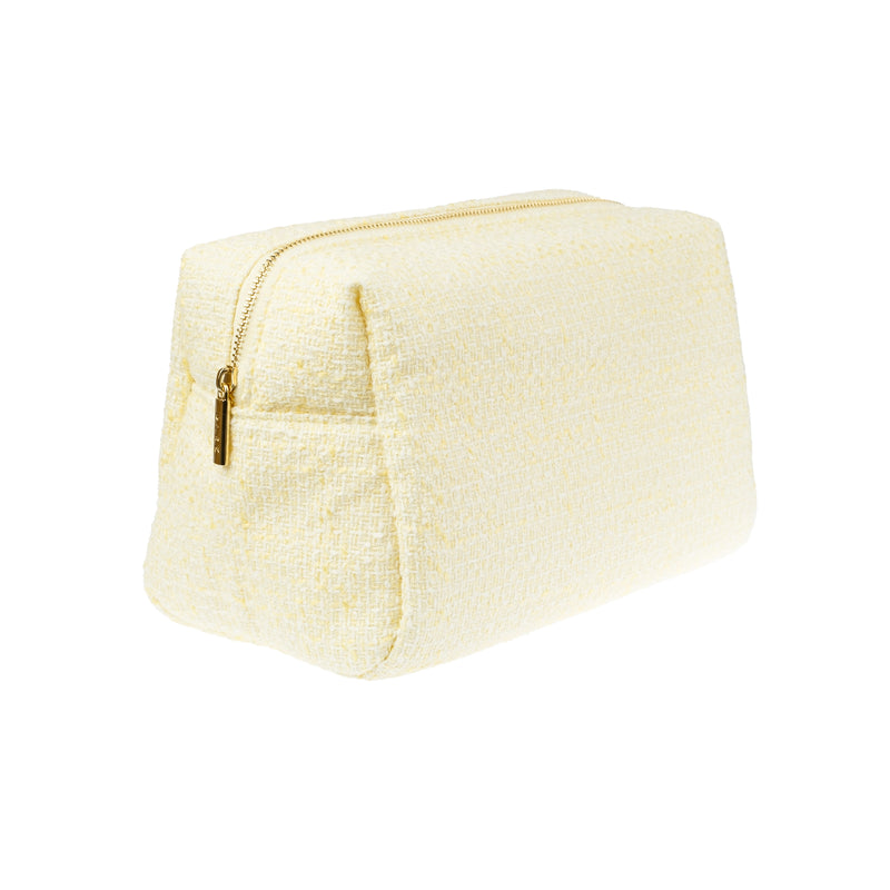 TWEED MAKE-UP POUCH LARGE PALE YELLOW