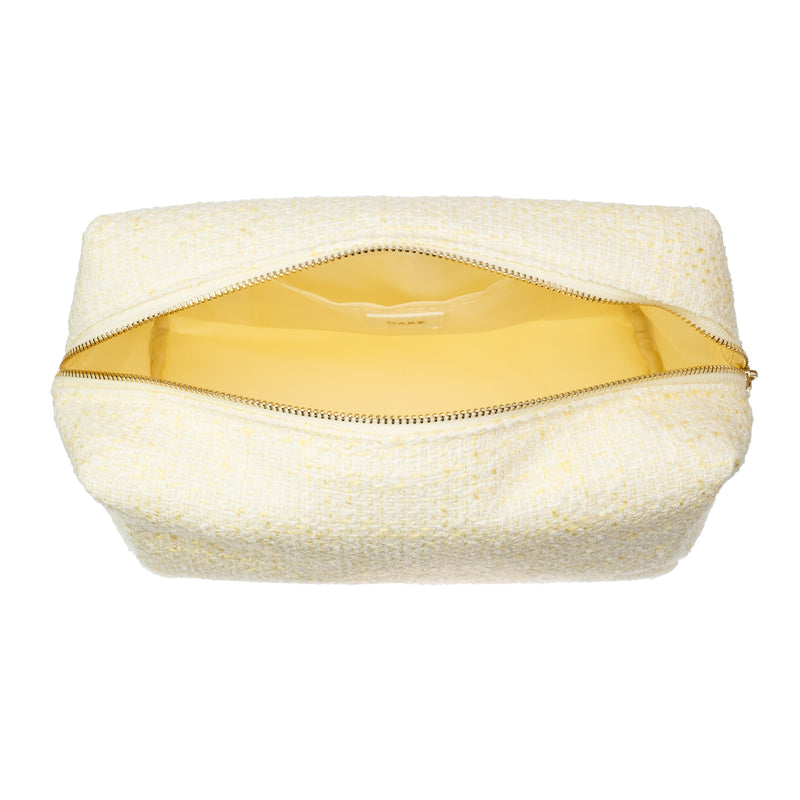 TWEED MAKE-UP POUCH LARGE PALE YELLOW