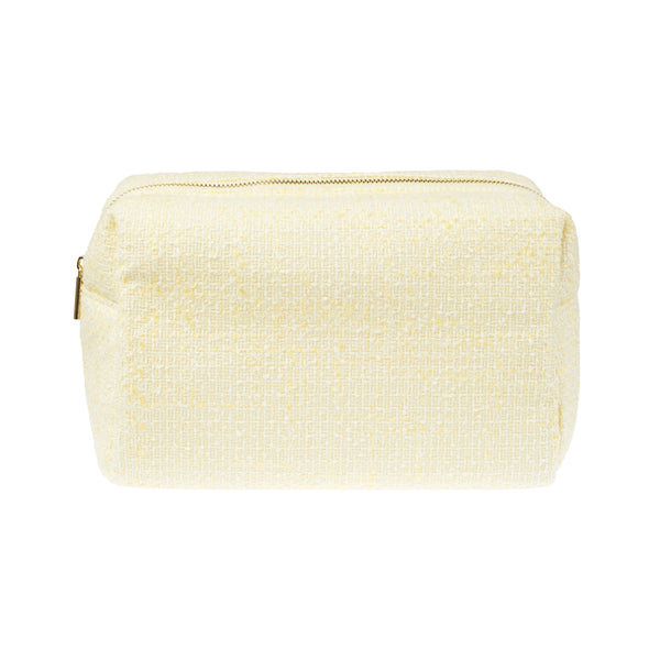 TWEED MAKE-UP POUCH LARGE PALE YELLOW