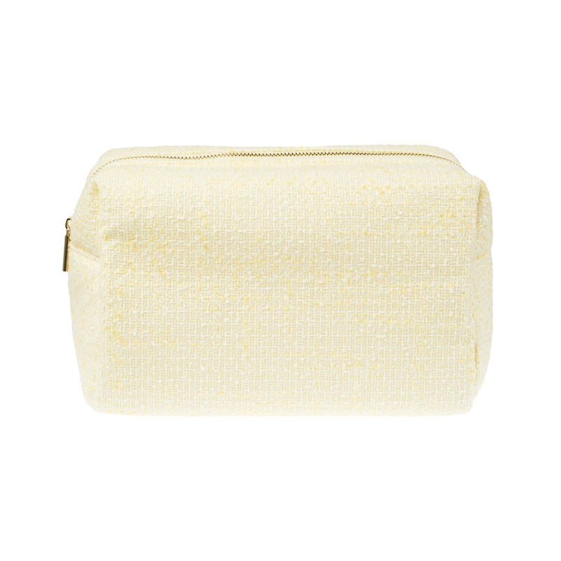 TWEED MAKE-UP POUCH LARGE PALE YELLOW