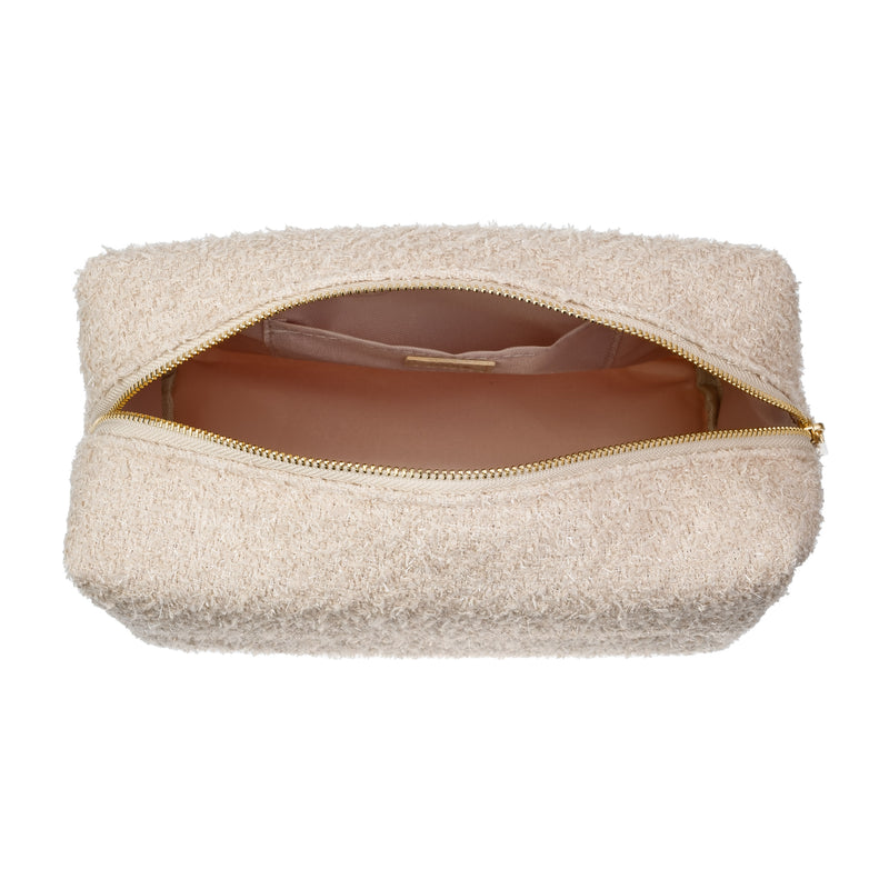 TWEED MAKE-UP POUCH LARGE SAND