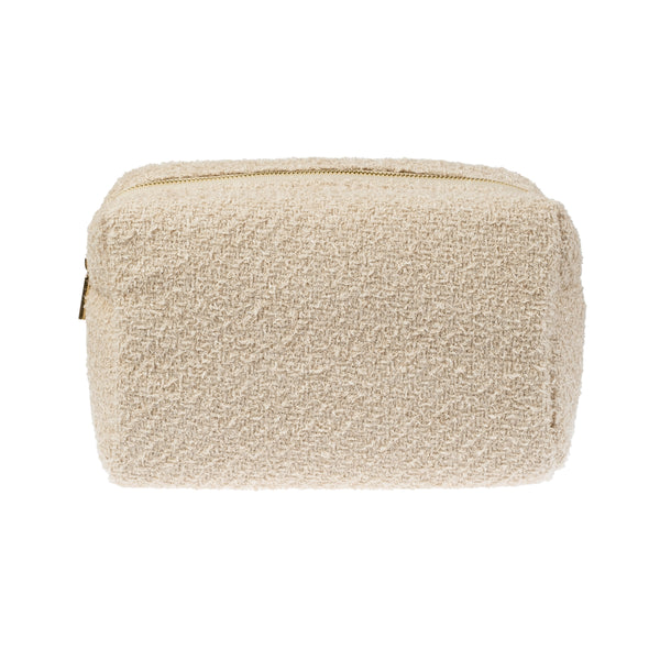 TWEED MAKE-UP POUCH LARGE SAND