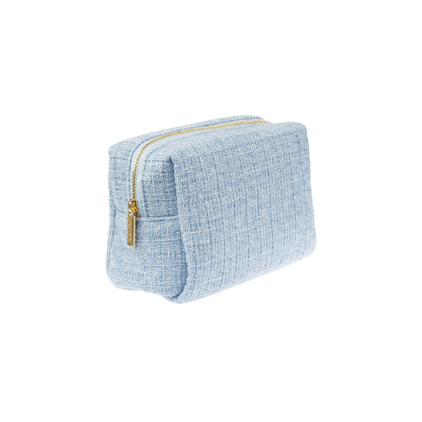 TWEED MAKE-UP POUCH SMALL COOL BLUE