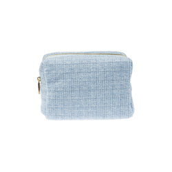 TWEED MAKE-UP POUCH SMALL COOL BLUE