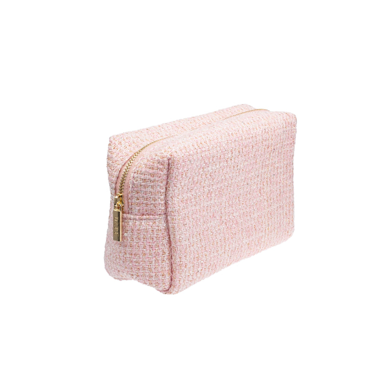 TWEED MAKE-UP POUCH SMALL LIGHT ROSE