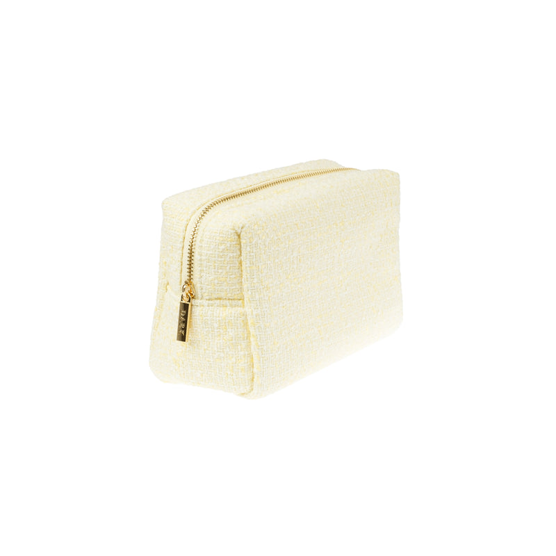 TWEED MAKE-UP POUCH SMALL PALE YELLOW