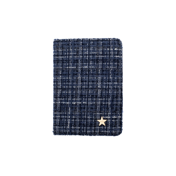 TWEED PASSPORT COVER NAVY BLUE