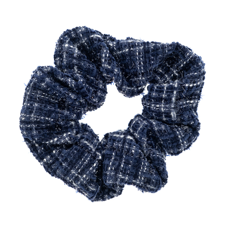 TWEED SCRUNCHIE NAVY BLUE