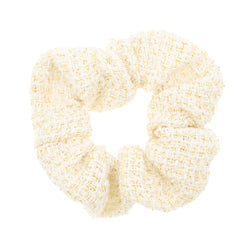 TWEED SCRUNCHIE OFF WHITE W/GOLD