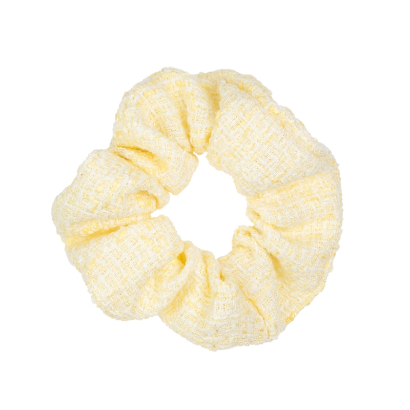 TWEED SCRUNCHIE PALE YELLOW