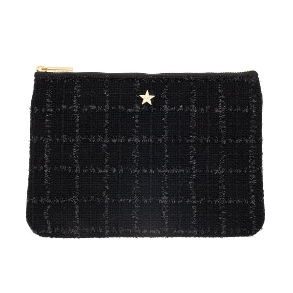 TWEED SMALL POUCH BLACK