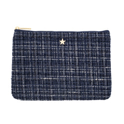 TWEED SMALL POUCH NAVY BLUE