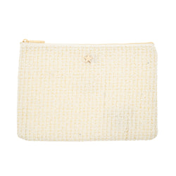 TWEED SMALL POUCH OFF WHITE W/GOLD