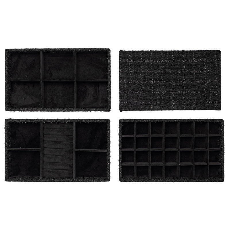 TWEED STACKER JEWELLERY BOX BLACK