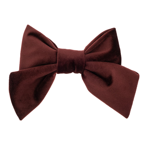 VELVET BOW HAIR CLIP MAROON