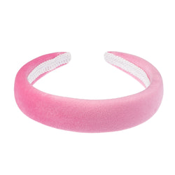 VELVET HAIR BAND BROAD BUBBLEGUM PINK