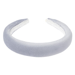 VELVET HAIR BAND BROAD COOL BLUE