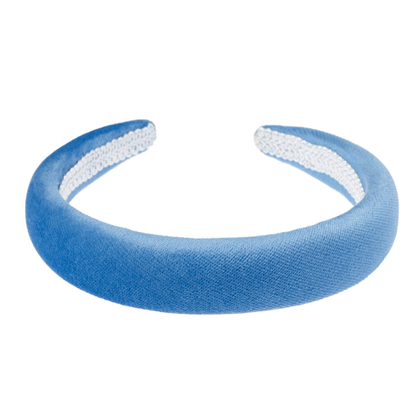 VELVET HAIR BAND BROAD IBIZA BLUE