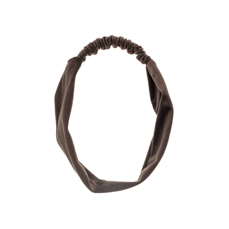 VELVET HEADBAND CHOCOLATE BROWN