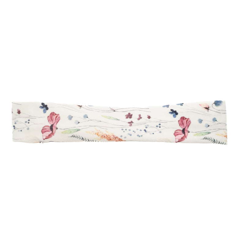 VELVET HEADBAND MULTICOLOR FLOWER PATTERN