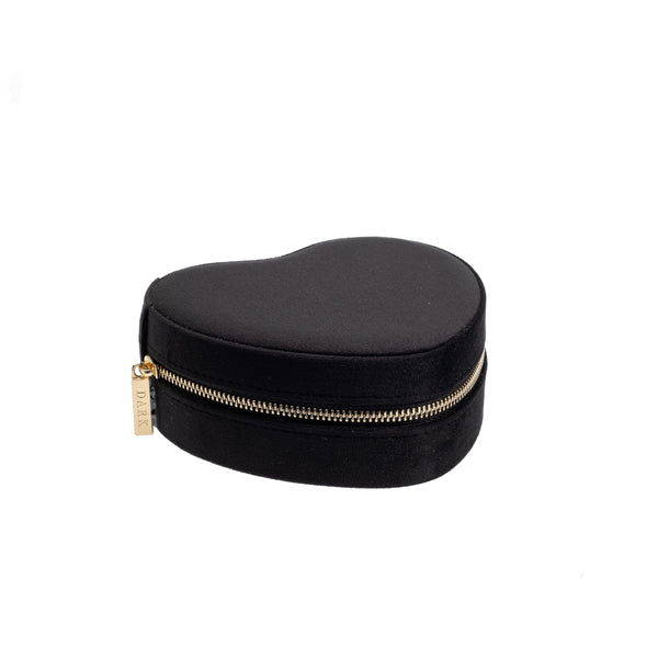 VELVET HEART JEWELLERY BOX BLACK