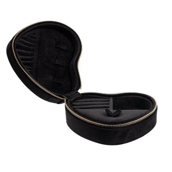 VELVET HEART JEWELLERY BOX BLACK