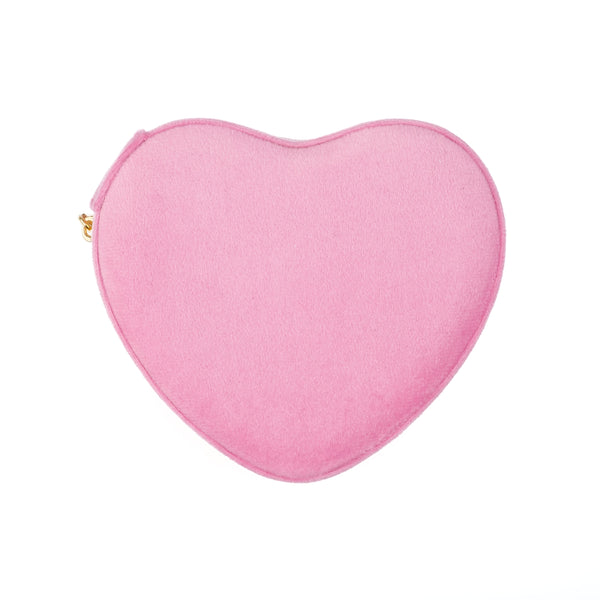 VELVET HEART JEWELLERY BOX BUBBLEGUM PINK