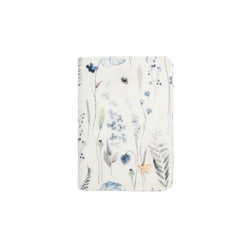 VELVET PASSPORT COVER BLUE TONES FLOWER PATTERN