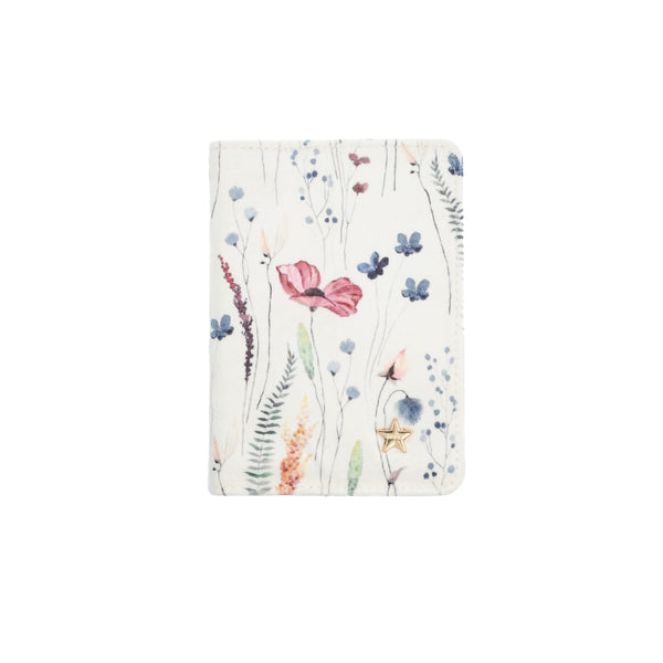 VELVET PASSPORT COVER MULTICOLOR FLOWER PATTERN