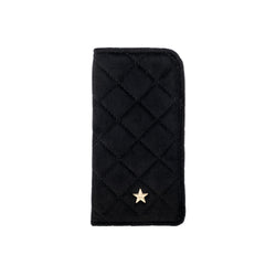 VELVET QUILTED EYEWEAR CASE BLACK