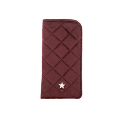 VELVET QUILTED EYEWEAR CASE MAROON