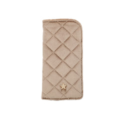 VELVET QUILTED EYEWEAR CASE SPARKLED CHAMPAGNE