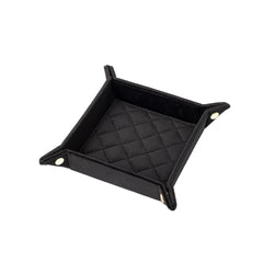 VELVET QUILTED JEWELLERY TRAY SMALL BLACK