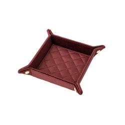 VELVET QUILTED JEWELLERY TRAY SMALL MAROON