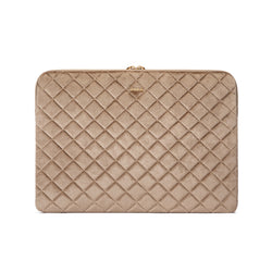 VELVET QUILTED MAC COVER SPARKLED CHAMPAGNE